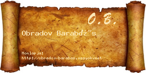 Obradov Barabás névjegykártya